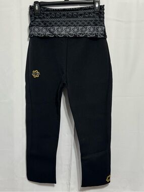 Zaggora Atomica Hot Pants Capri Neoprene Weight Loss Celu-Lite Black Medium M
